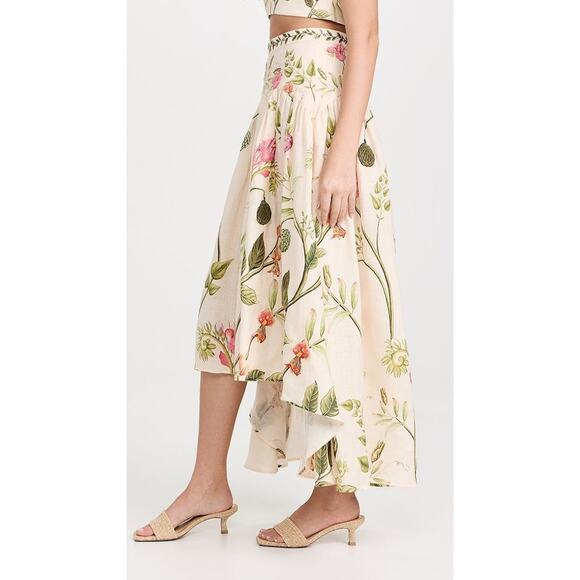 Agua by Agua Bendita Curua Cultivo Skirt Floral Embroidered Multi Cream - Xs - Picture 3 of 6